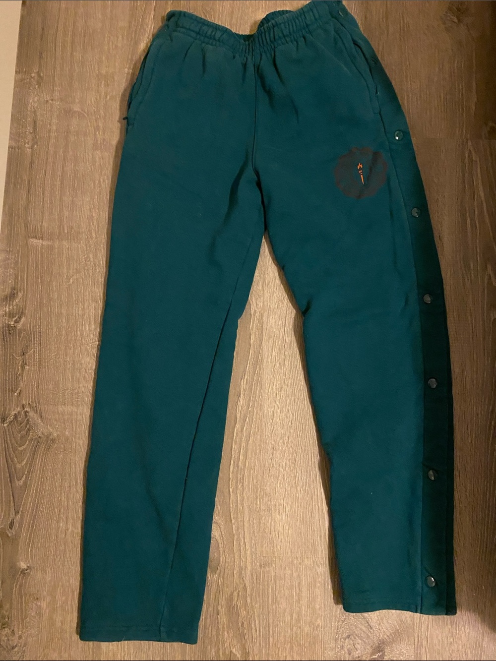 Teal Snap-Button Jogger Pants